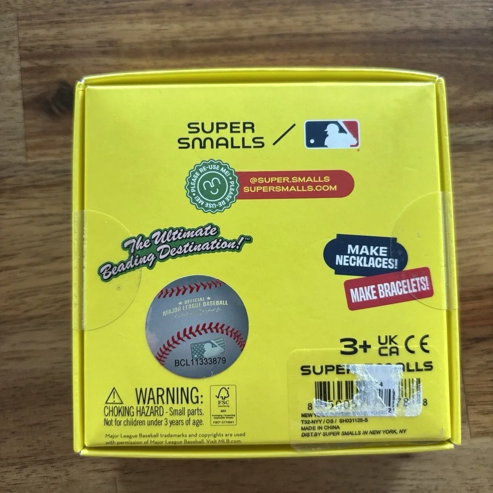 Super Smalls NEW YORK YANKEES MLB MINI BEAD SET For Bracelet OR Necklace NEW